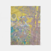 黄色い背景の木々，リドン フリースブランケット (正面)