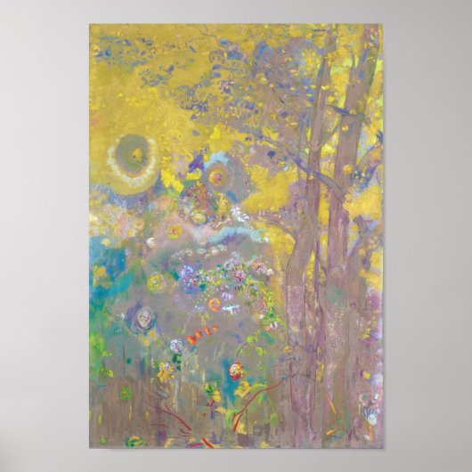 黄色い背景の木々,リドン ポスター (正面)