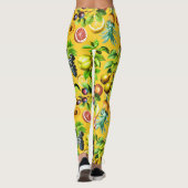 黄色い背景の果実パターン レギンス (裏面)