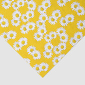 黄色い背景の白いデイジー 薄葉紙 (詳細)