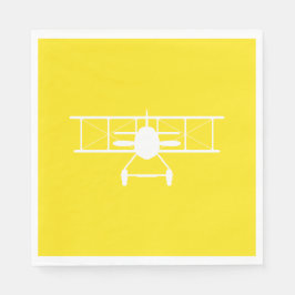 黄色い背景の白い二面縦断 スタンダードランチョンナプキン