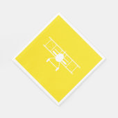 黄色い背景の白い二面縦断 スタンダードランチョンナプキン (角)