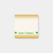 黄色い背景の紫色の鎖そっくりのパターン ポストイット (正面)