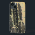 黄色い背景の緑のサボテン iPhone 13ケース<br><div class="desc">はね飛ばされた黄色い背景のサボテン。 芸術家: Naomi McCavitt。 イメージID: 106255Z.</div>
