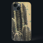 黄色い背景の緑のサボテン iPhone 13ケース<br><div class="desc">はね飛ばされた黄色い背景のサボテン。 芸術家: Naomi McCavitt。 イメージID: 106255Z.</div>