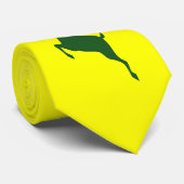 黄色い背景の緑のシカのネクタイ ネクタイ (ロール)