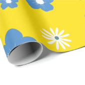 黄色い背景の花柄 ラッピングペーパー (ロールコーナー)