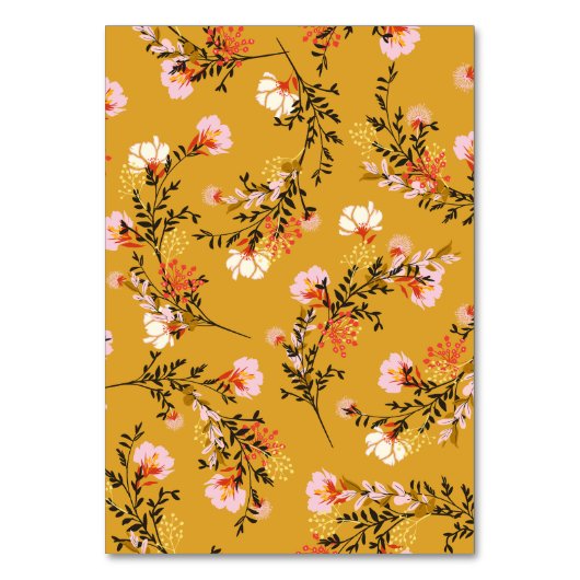 黄色い背景の花 テーブルナンバー (正面)