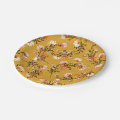 黄色い背景の花 ペーパープレート (アングル)