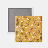 黄色い背景の花 マグネット (正面/裏面)