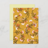黄色い背景の花 出欠カード (正面/裏面)
