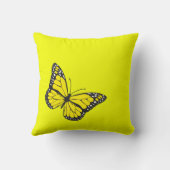 黄色い背景の蝶 クッション (裏面)