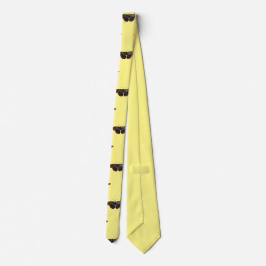 黄色い背景の蝶 ネクタイ (裏面)
