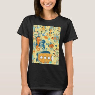 黄色い背景の黄色い飛行船 Tシャツ
