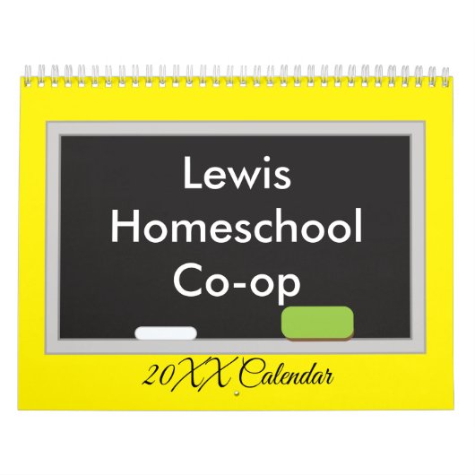 黄色い背景の黒板 カレンダー (カバー)