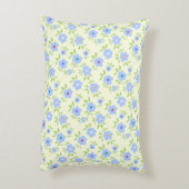黄色い背景ハッピーフラワー アクセントクッション (裏面(縦))