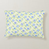黄色い背景ハッピーフラワー アクセントクッション (裏面)