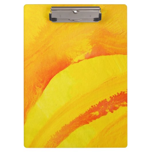 黄色い背景。 紙の水彩画 クリップボード (正面)