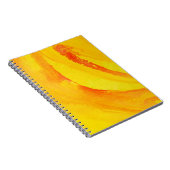 黄色い背景。 紙の水彩画 ノートブック (右側)