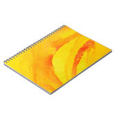 黄色い背景。 紙の水彩画 ノートブック (左側)