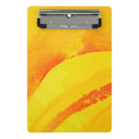 黄色い背景。 紙の水彩画 ミニクリップボード (正面)