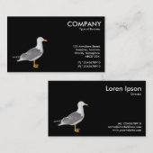 黄色い脚のカモメ – 黒 名刺 (正面/裏面)