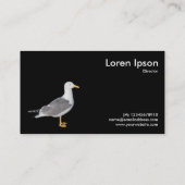 黄色い脚のカモメ – 黒 名刺 (裏面)