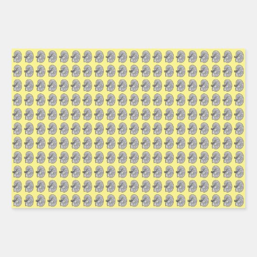 黄色い腎臓だ ラッピングペーパーシート (正面)