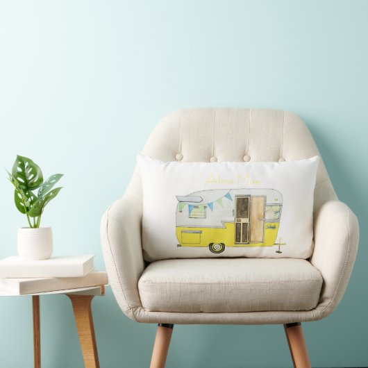 黄色い腰神経の枕のヴィンテージのキャンピングカートレーラー ランバークッション (椅子)