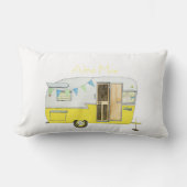 黄色い腰神経の枕のヴィンテージのキャンピングカートレーラー ランバークッション (正面)