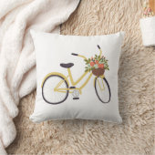 黄色い自転車の枕 クッション (ブランケット)