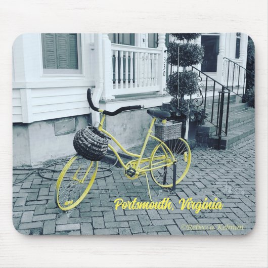 黄色い自転車 マウスパッド (正面)