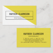 黄色い色のブロックのモダンな名刺 名刺 (正面/裏面)