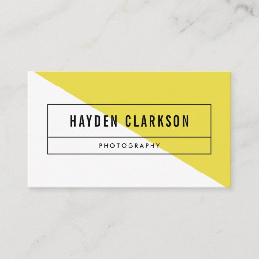 黄色い色のブロックのモダンな名刺 名刺 (正面)
