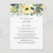 黄色い色の花結婚の情報 エンクロージャーカード (正面)