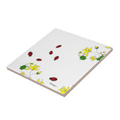 黄色い花および6枚の小さいてんとう虫のタイル タイル (側面)