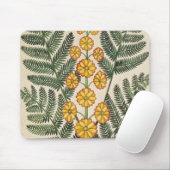 黄色い花が付いているシダ マウスパッド (マウス)