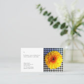 黄色い花が付千鳥格子のく コーリングカード (スタンド正面)