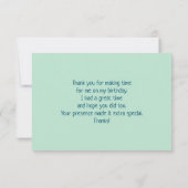 黄色い花が咲き誇る可愛いブラウンベア サンキューカード (裏面)