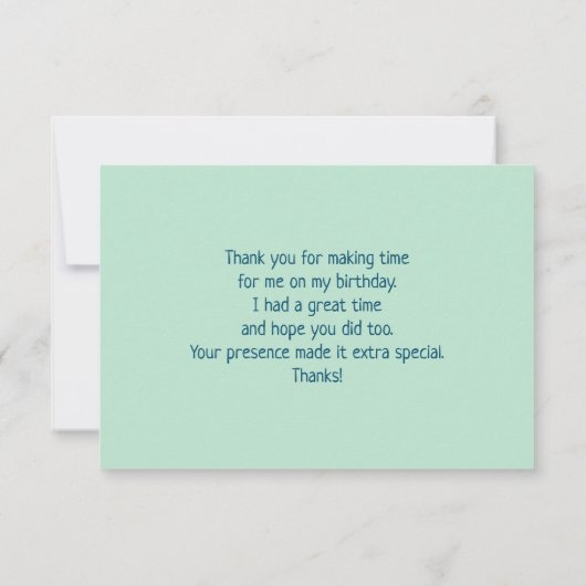 黄色い花が咲き誇る可愛いブラウンベア サンキューカード (裏面)