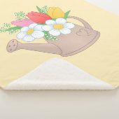 黄色い花が咲く園散水缶 シェルパブランケット (3/4)