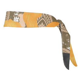 黄色い花が絵を描付いているデザイン タイヘッドバンド