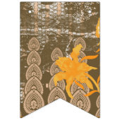 黄色い花が絵を描付いているデザイン バンティングフラッグ (第3の旗)