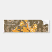黄色い花が絵を描付いているデザイン バンパーステッカー (正面)