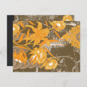 黄色い花が絵を描付いているデザイン ポストカード (正面/裏面)