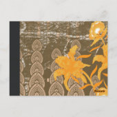 黄色い花が絵を描付いているデザイン ポストカード (裏面)