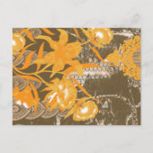 黄色い花が絵を描付いているデザイン ポストカード (正面)