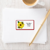 黄色い花で出会うハチミツの漫画 ラベル (インサイチュ)