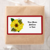 黄色い花で出会うハチミツの漫画 ラベル (インサイチュ)