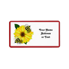 黄色い花で出会うハチミツの漫画 ラベル